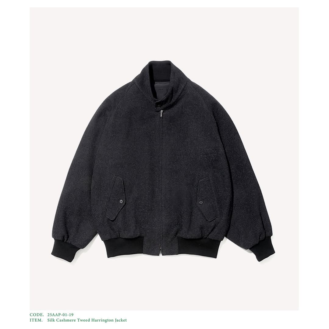 A.PRESSE 25AW Silk Cashmere Tweed Harrington Jacket